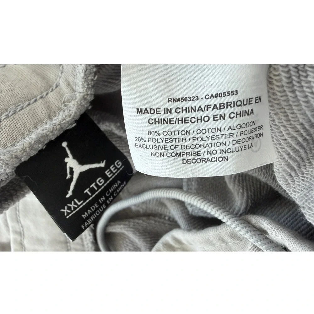Air Jordan Mens XXL Grey Acid Wash Fleece Shorts Wings Logo Streetwear Vtg Rare‎